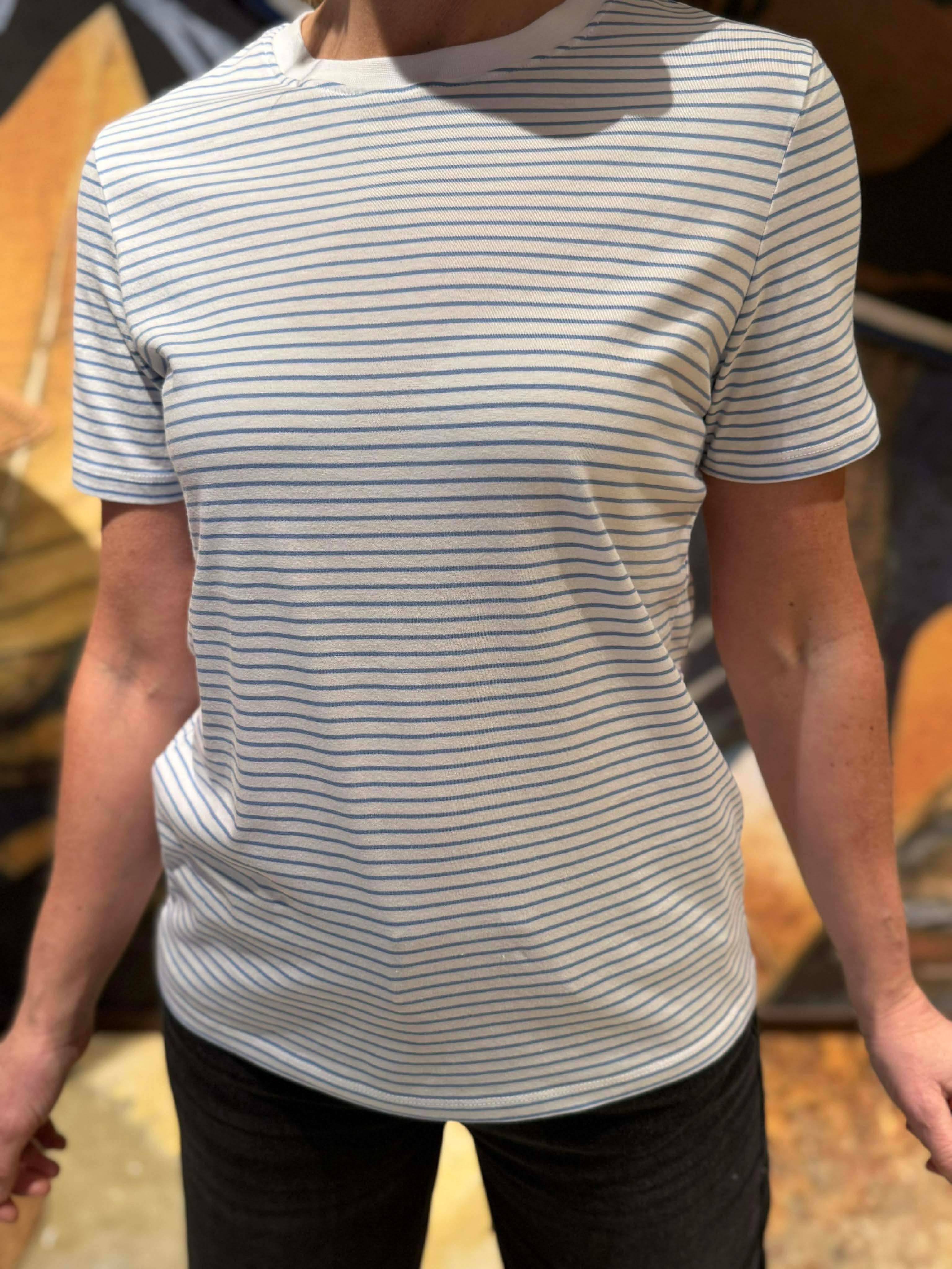 PCRIA T-Shirt - Bright White/lyseblå